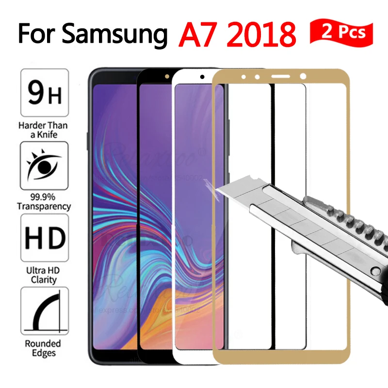 Закаленное стекло с полным покрытием для Samsung Galaxy A7 2018 A750 защита экрана на sumung a 7 750