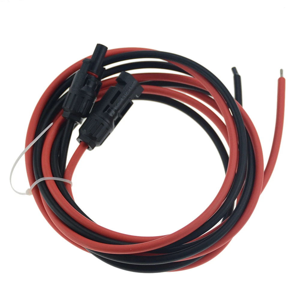 

1 Pair Solar Panel Extension Cable Copper Wire Black and Red with MC4 Connector Solar PV Cable 6/4/2.5 mm2 10AWG 12AWG 14AWG