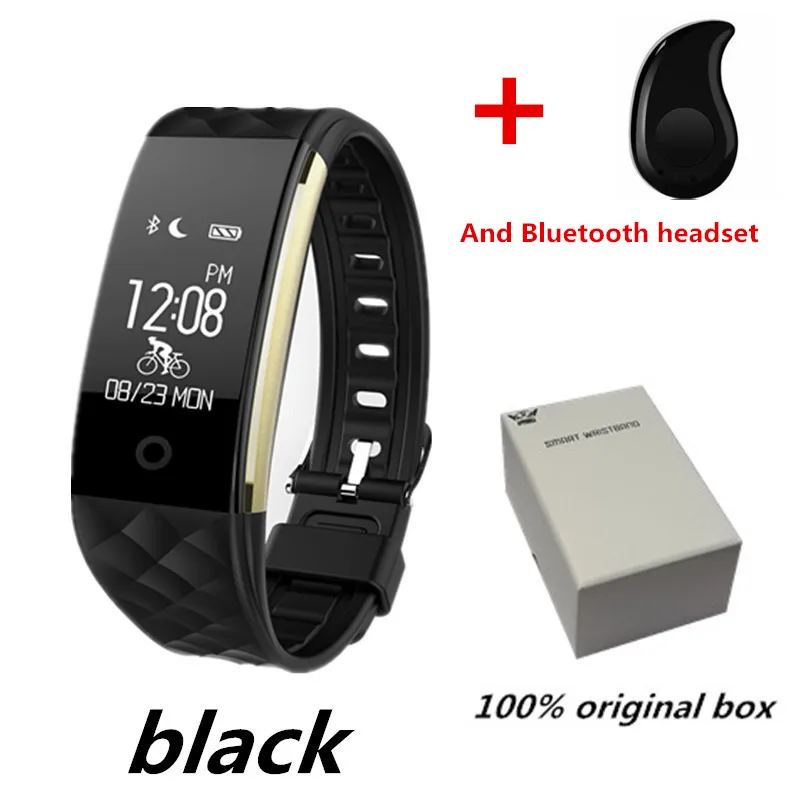S2 Bluetooth 4,0 Smart Браслет монитор сердечного ритма OLED Фитнес шаг браслет для Android IOS Телефон pk fitbits MIBAND 3 - Цвет: black and 530 black