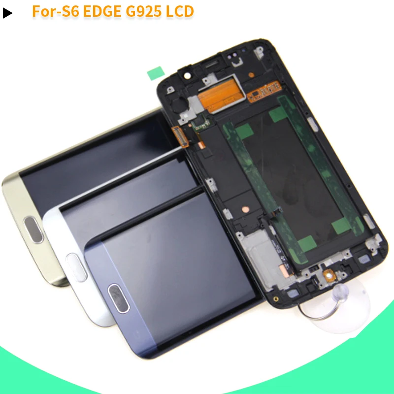 Для Samsung Galaxy S6 Edge LCD G925 G925F SM-G925F дисплей сенсорный экран дигитайзер сборка с рамкой