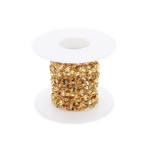 gold color DC НОВЫЕ 2*4 мм цепочки из нержавеющей стали 10 ярдов/рулон Diy Металлические губы цепи ожерелье s золотой Стальной Цвет для DIY ювелирных изделий - Цвет: gold color