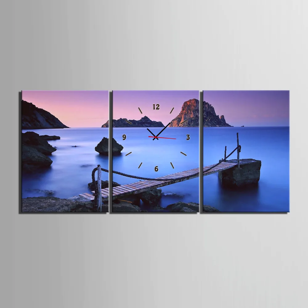 Бесплатная доставка E HOME часы на холсте 3 шт настенные часы|canvas clock|clock canvascanvas wall clock