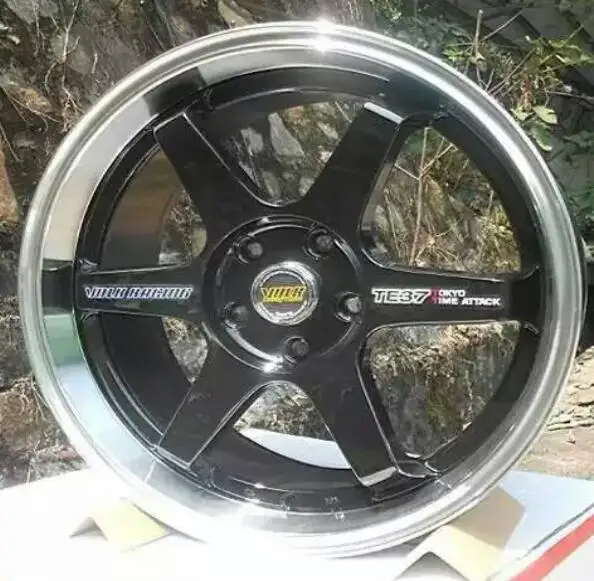 TE 37 черный 15X6.5 4x100 4X114.3 5x100 5x112 5x114 3 автомобильные литые колесные диски|rims 5x114.3|rims