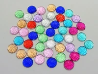 200 mixed color flatback acrylic dotted round rhinestone gem cabochon dome 8mm