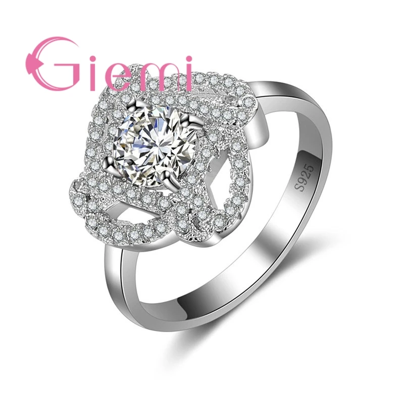 

Wholesale Factory Price 925 Sterling Silver Clear Cubic Zircon Women Wedding Anniversary Engagement Party Jewelry