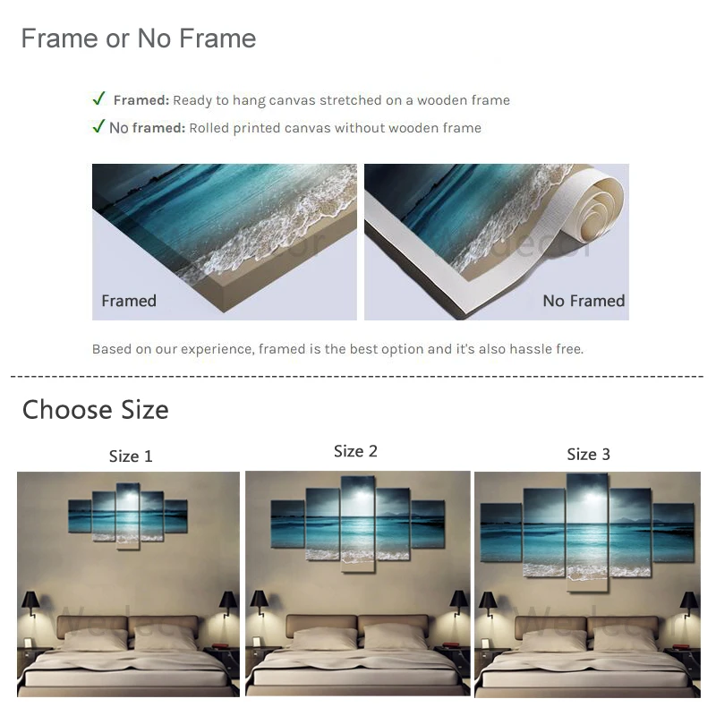 5 шт. HD лес река джунгли камни покрытые мхом природа холст печать 4 постер