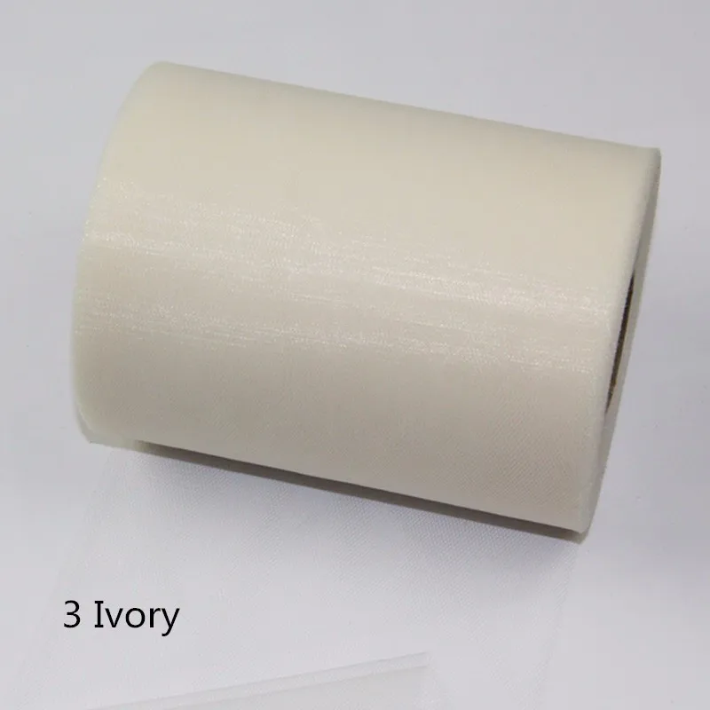 Ivory WEIGAO/украшение на день рождения, 100 ярдов, фатиновая рулонная ткань, вечерние фатиновые юбки-пачки, принадлежности для самостоятельного изготовления помпонов, украшение стола - Цвет: Ivory
