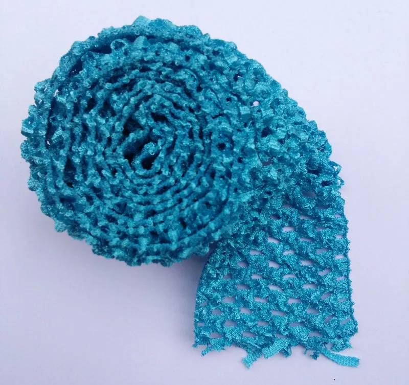 Turquoise 1 meter 2,7" вязанные крючком ленты-пачки, эластичная повязка на голову с эластичным поясом, повязка на голову, повязки для юбки-пачки, 1 метр в партии - Цвет: Turquoise 1 meter