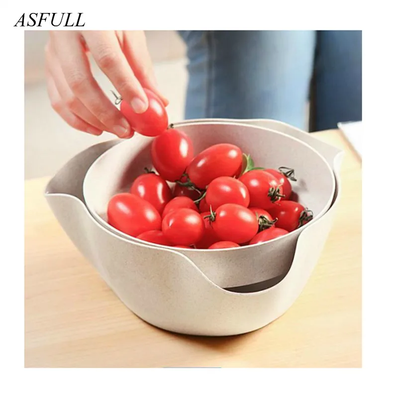 ASFULL Новый 2 в 1 экологический фруктовый компот Сплит двойная миска Конфета