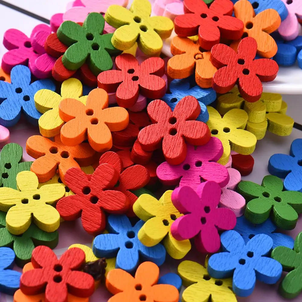 100 смешанный 15 мм многоцветный цветок сливы маленький деревенский плед аксессуары ручной работы Diy маленькие цветочные деревянные кнопки декоративные