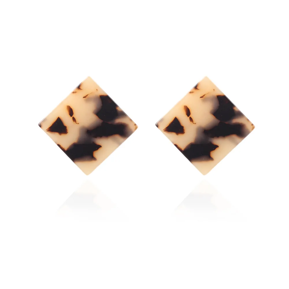 

Geometric Square Resin Tortoise Shell Earrings Bohemia Acrylic Mottled Lightweight Earrings for Women Birthday Christmas Gifts