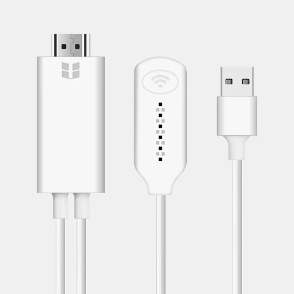 White without Logo Беспроводной WiFi зеркальный литой кабель для MHL к HDMI конвертеру 1080P HDTV адаптер HDMI кабель для iPhone для samsung Android Windows - Цвет: White without Logo