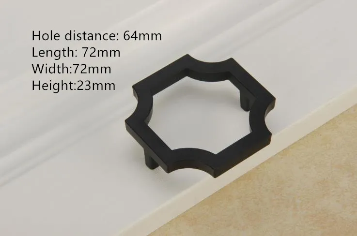 hole distance 64mm Цинковый сплав, черная отделка, ручка для шкафа, выдвижная ручка, дверная ручка, художественная мебель в китайском стиле, фурнитура - Цвет: hole distance 64mm