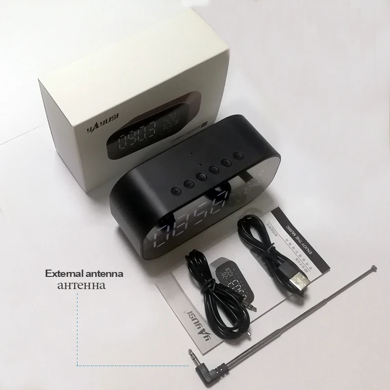 Bluetooth-Колонка со светодиодным будильником и FM-радио Aux TF USB | Электроника