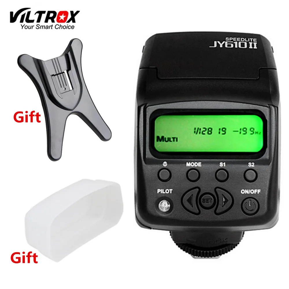VILTROX JY610II Мини Универсальный ЖК дисплей Вспышка Speedlite свет + Диффузор подставка