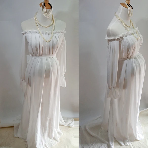 pearl style Xiyunle Королевский Стиль белый Средства ухода за кожей для будущих мам Кружево платье для беременных Подставки для фотографий Беременность Средства ухода за кожей для будущих мам фотосессии длинное платье Ночная рубашка - Цвет: pearl style