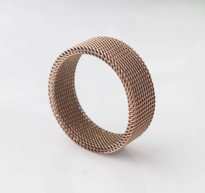 8 мм Кофе Цвет Мягкая сетка титановая сталь кольцо снисходительные кольца для