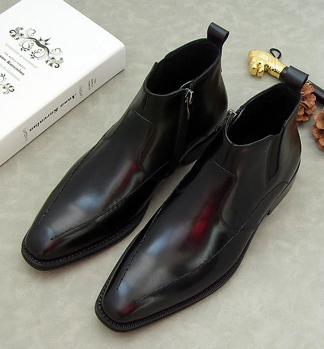

Men business dress shoes high top new fashion retro england style martin boots male casual leather dress shoes men single boots
