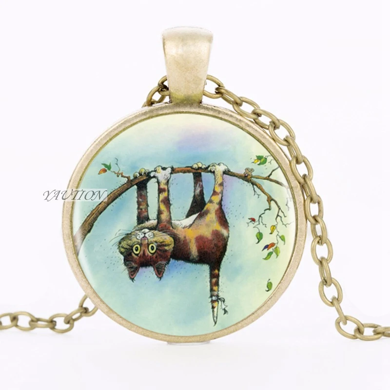 YAUTION Непослушный Кот логотип кулон Цепочки и ожерелья романтическая картина