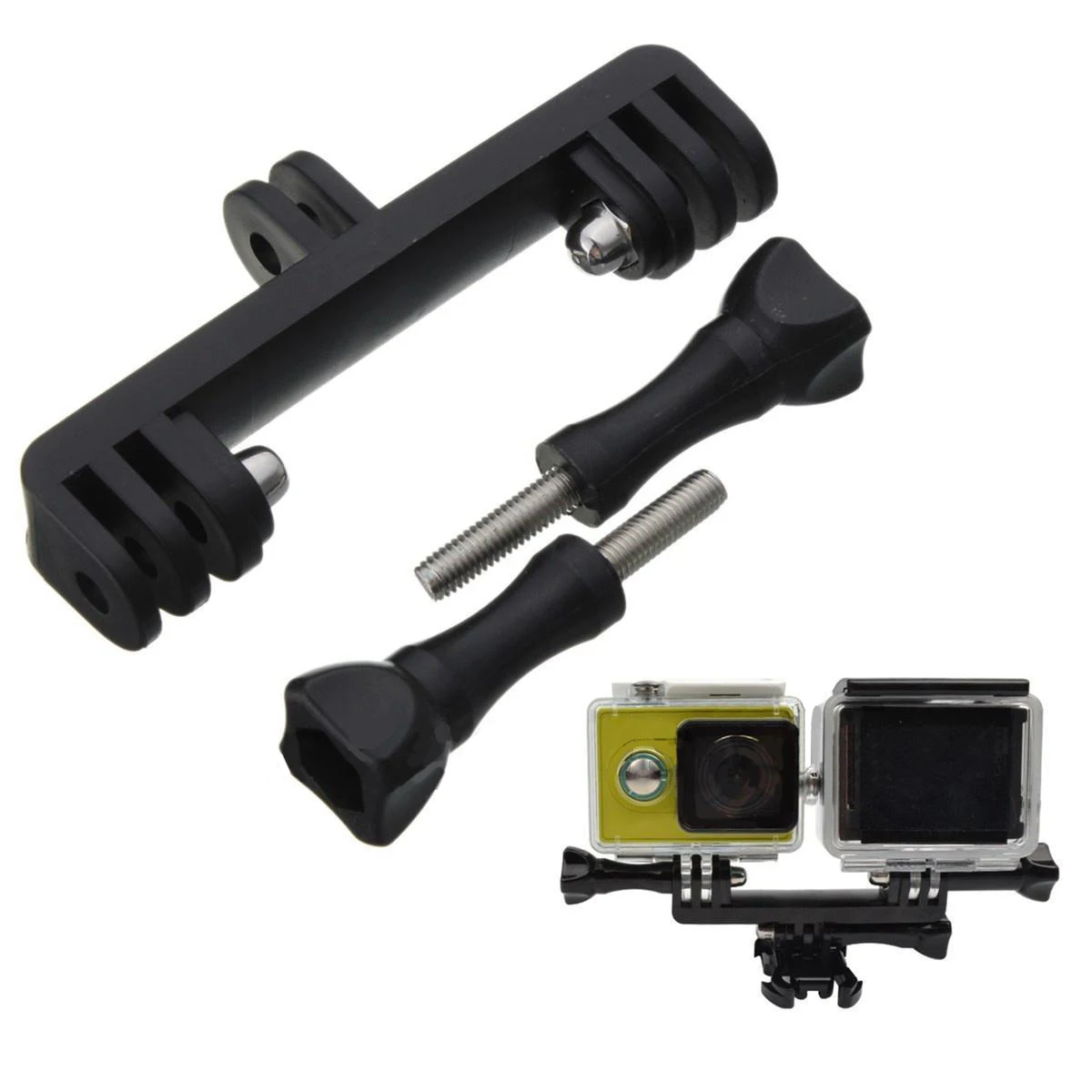 Для Go pro Аксессуары адаптер двойной Кронштейн мост крепление для Gopro Hero 7 6 5 4 DJI OSMO Yi