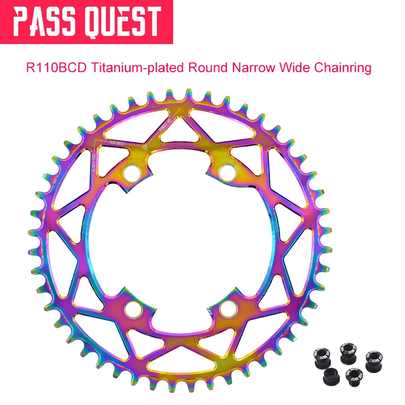 Проходное QUEST 110BCD круглое байкерское кольцо с титановым покрытием для MTB