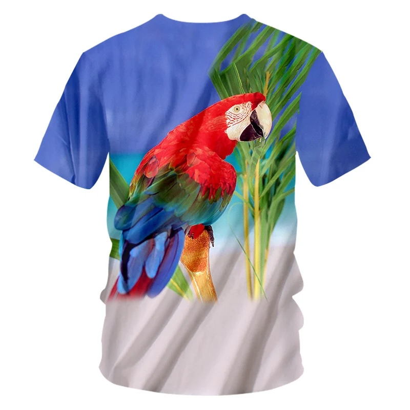 OGKB мужские повседневные футболки с крутым принтом Тропический попугай Череп 3d