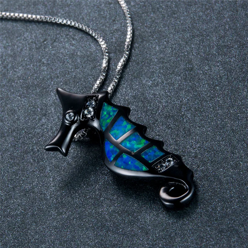 Женское Ожерелье в стиле бохо с подвесками виде большого морского конька модное