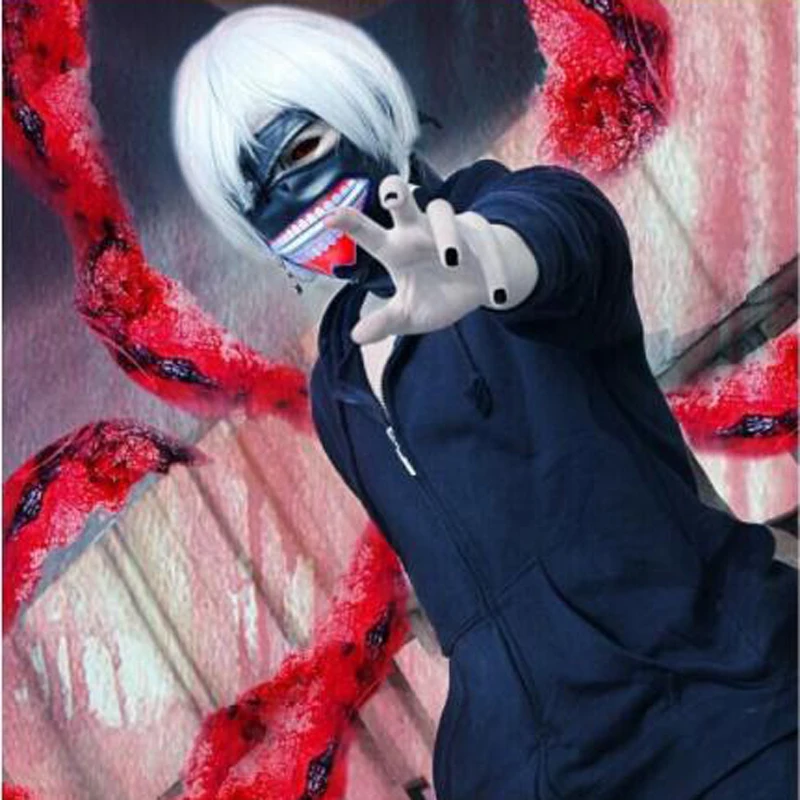 Высокое качество просвет одежда с надписью Tokyo Ghoul 2 для косплея канеки кэна маски