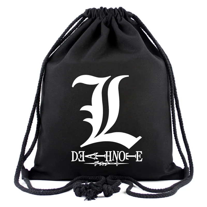 Сумка на шнурке аниме Death Note L.Lawliet Mark повседневный дорожный рюкзак для мужчин и