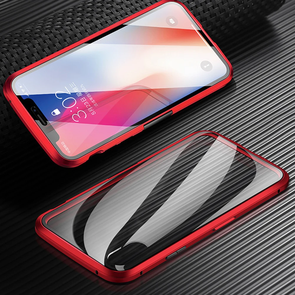 Магнитный чехол держатель из закаленного стекла для iPhone X XS MAX XR Магнитная