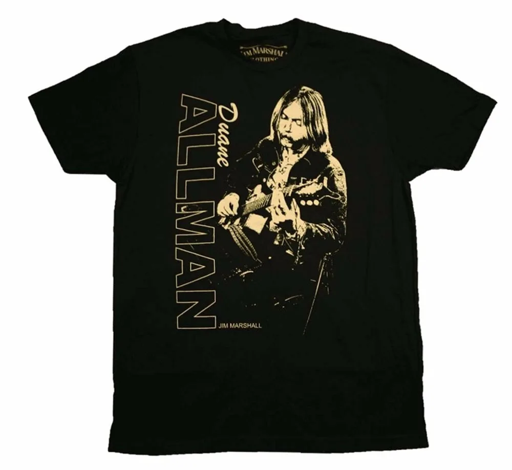 Футболка Повседневная Хлопок streetwearduane allman живого исполнения О-образным вырезом