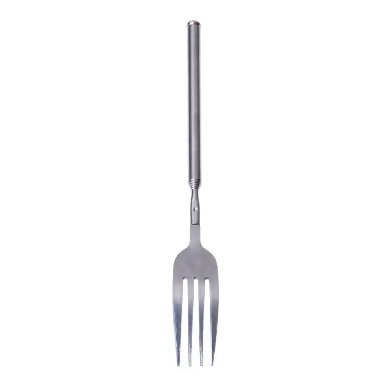 22-64 см DIY Выдвижная столовая фруктовая десертная длинная вилка из нержавеющей стали телескопическая вилка столовые приборы кухонные гаджеты принадлежности для барбекю