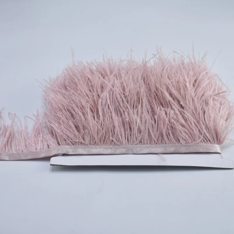 Отделка из перьев страуса кожаная пудра 8 10 см цветные перышки лента для