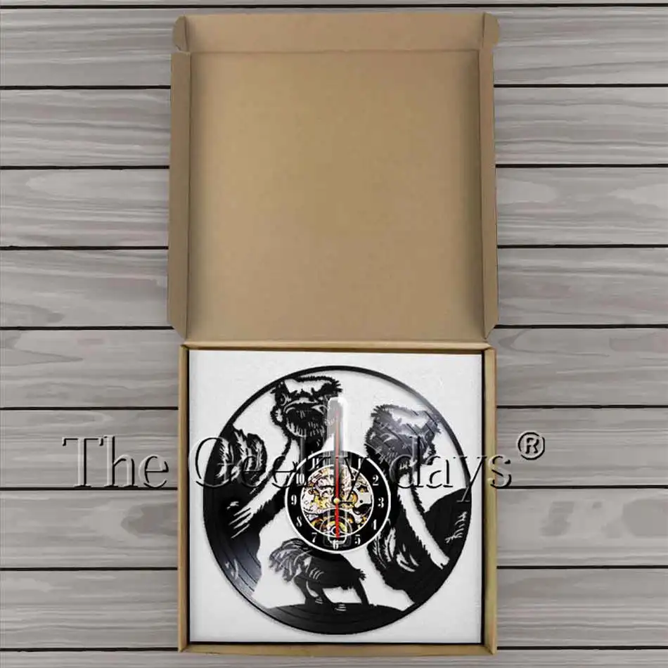 1 шт. светодиодные настенные часы с изображением животных страусиные виниловой