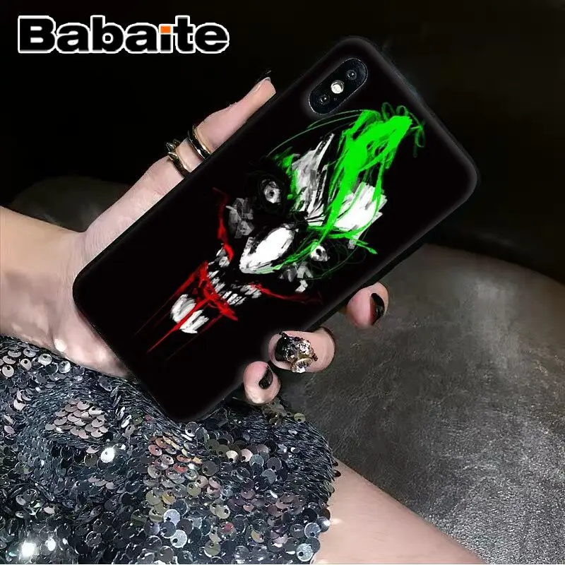 Babaite покер Джокер ТПУ мягкий силиконовый черный чехол для телефона для iPhone 8 7 6 6S Plus 5 5S SE XR X XS MAX чехол
