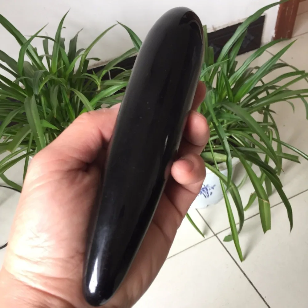 

Natural obsidian massage wand quartz crystal healing wand point
