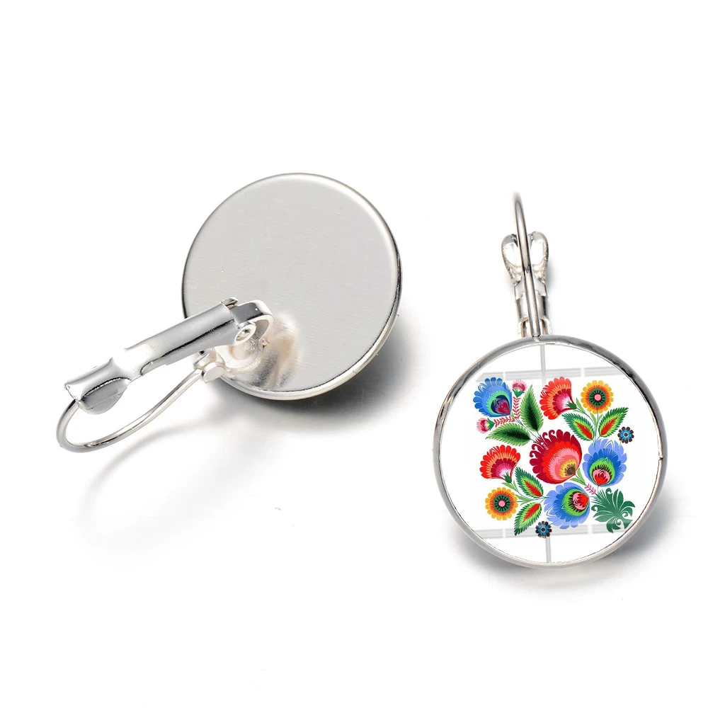 SONGDA Boho польский народный Узор Серьги Геометрические арт Стекло Gem Длинные