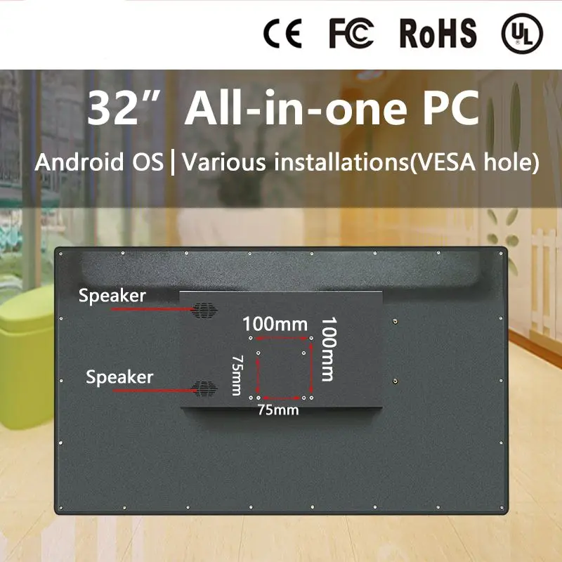 New products vesa wall mount 21.5, 22,32 inch HD waterproof touch screen