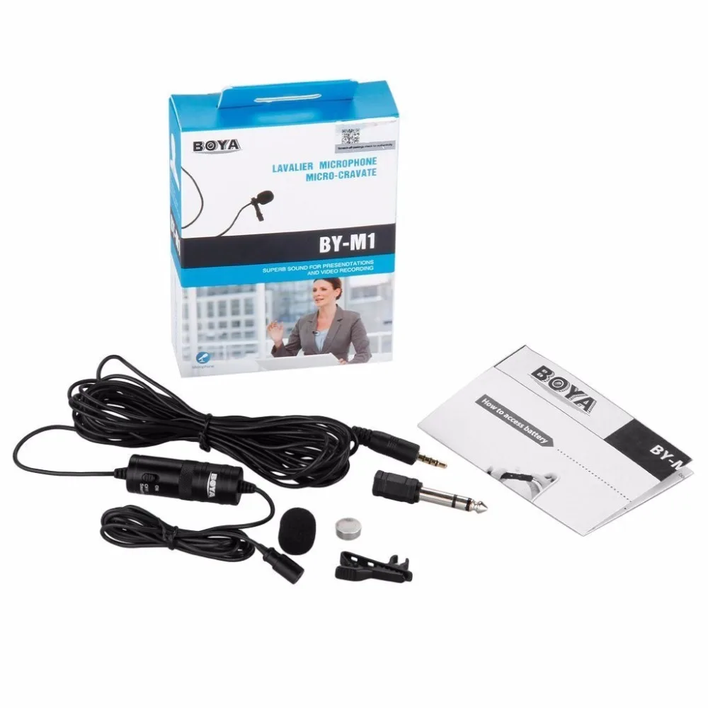 BOYA BY-M1 Label Lavalier круглый конденсаторный микрофон для iPhone Android для Canon Nikon DSLR видеокамеры аудиозаписывающие устройства
