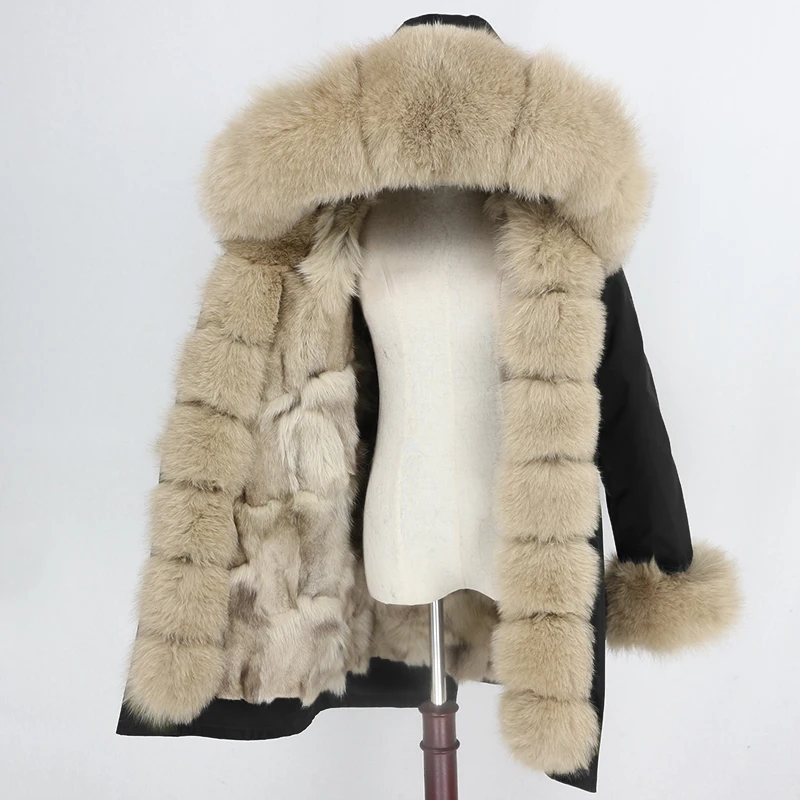 OFTBUY Waterproof Parka Winter Jacket Women Real Fur Coat Fox Fur Collar Hood Fox Fur Liner Warm Streetwear Detachable New