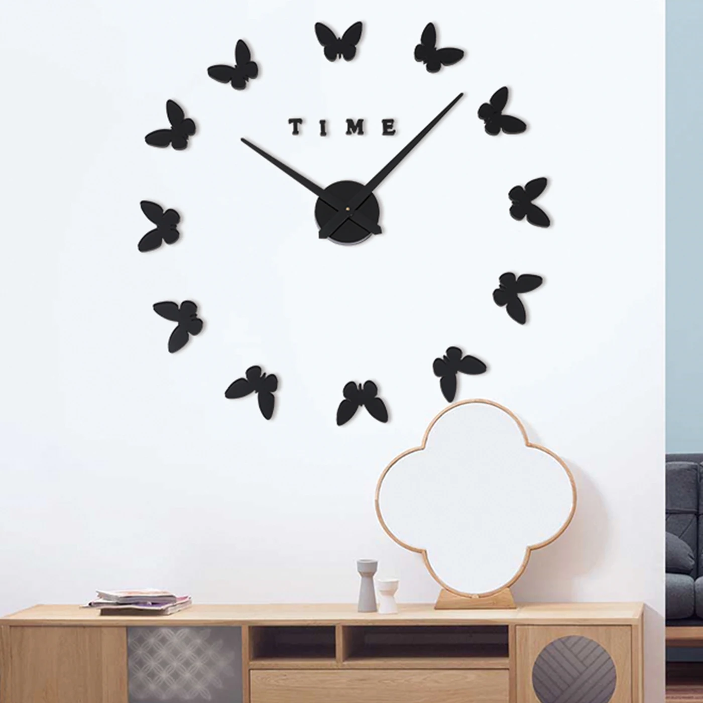 Светящиеся бабочки новые настенные часы Horloge Murale Diy 3d акриловые Зеркальные Стикеры большие домашние кварцевые современный дизайн