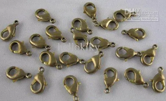 Застежки карабины из твердой латуни 12 мм 250 шт. для изготовления ювелирных