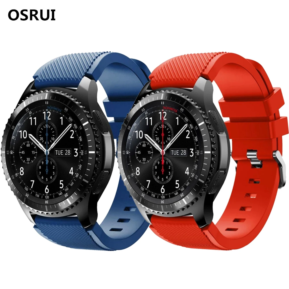 22 мм gear S3 для samsung Galaxy watch band 46 Frontier/классический силикон ремешок наручный Браслет