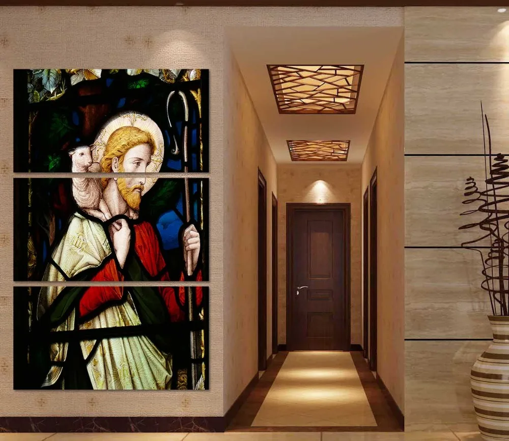 3 шт. настенные картины HD в рамке с изображением абстрактной церкви и Иисуса | Дом