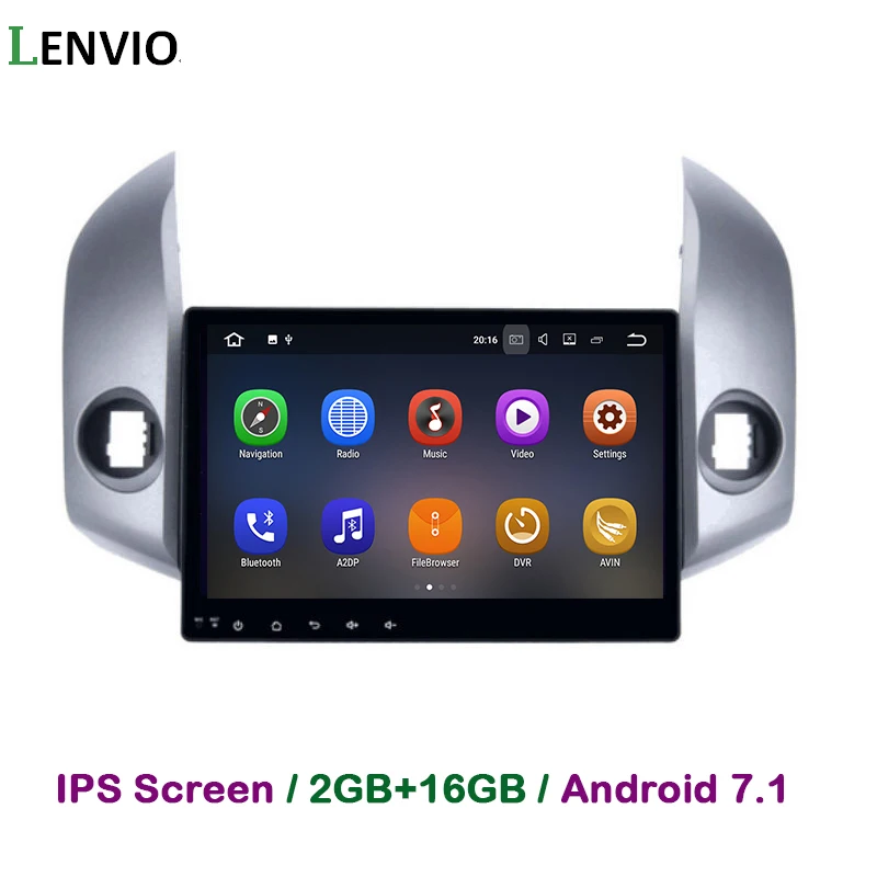 Автомобильный мультимедийный проигрыватель Lenvio IPS 2G RAM 2 Din Android 7 1 DVD радио GPS
