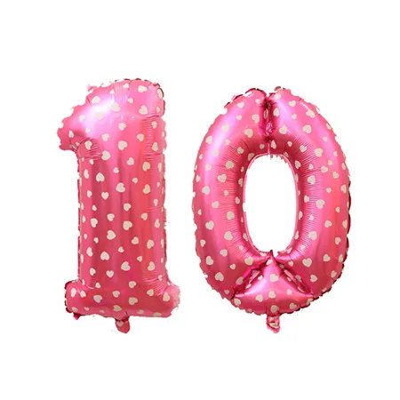 Qisen16inch 10/20 Вт, 30 Вт/40/50/60 Юбилей надувные шары из алюминиевой фольги с днем рождения воздушные шары для взрослых в возрасте на день рождения Декор поставки - Цвет: red10