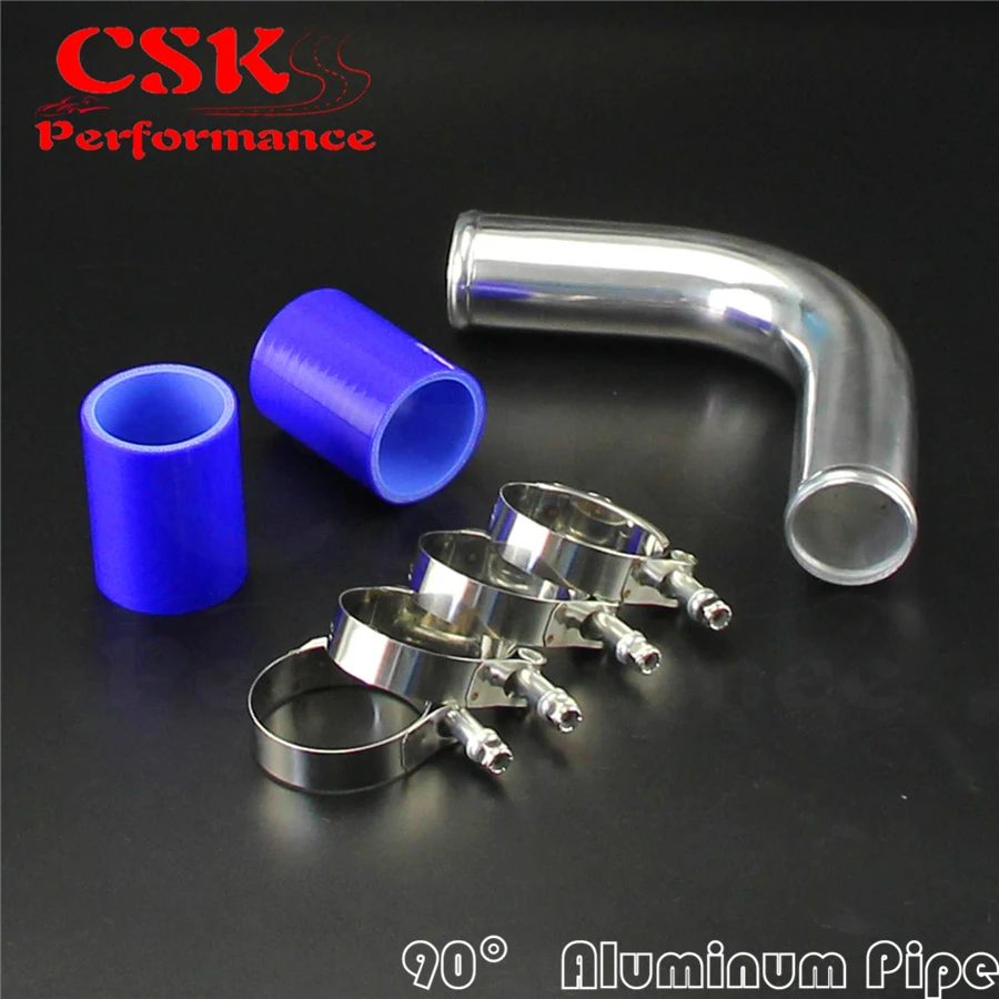 51 мм 2 &quotАлюминиевый интеркулер трубопроводная труба 90 град + силиконовый шланг w/