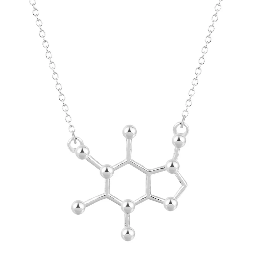 QIAMNI уникальная простая Геометрическая цепочка с кулоном из молекулы кофеина