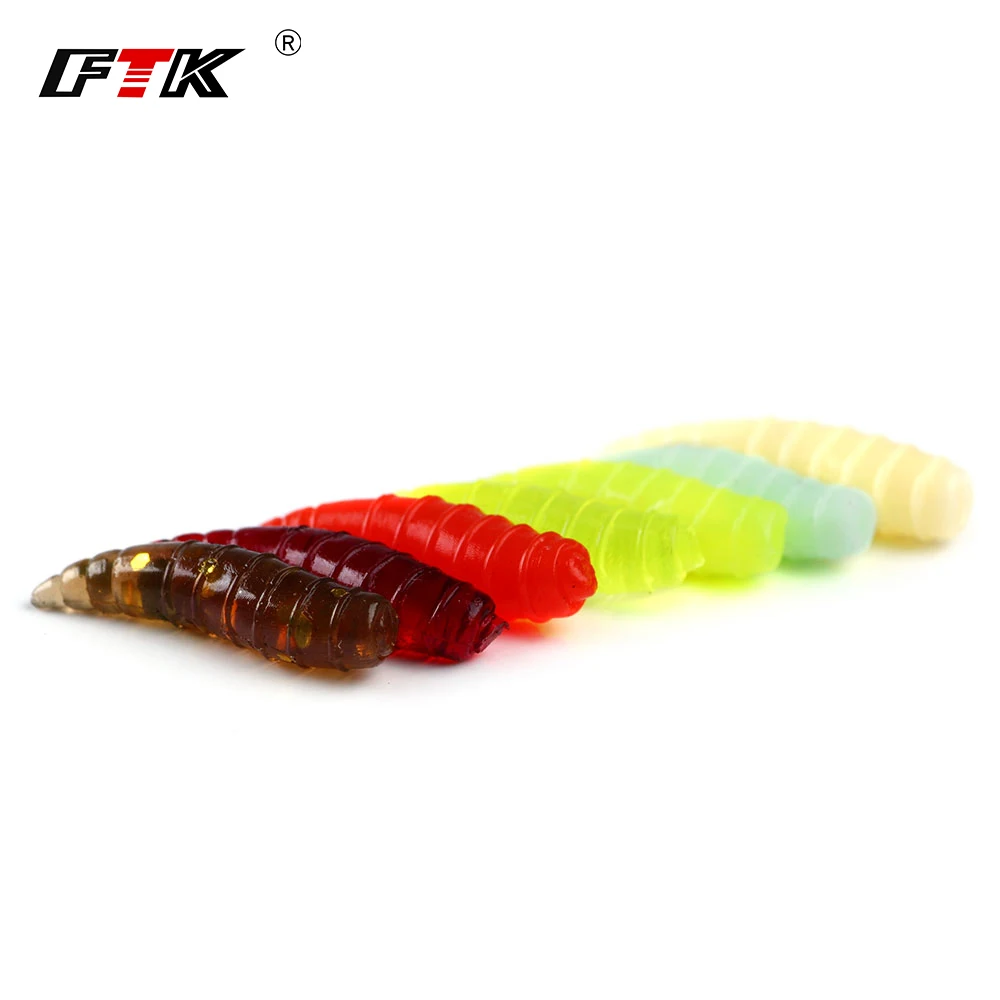 FTK 20 шт./лот плавающие черви для форели мягкие приманки 1 5 см/13 г искусственные