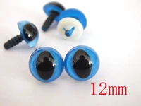100pcs 12 mm blue plastic clear cat eyes toy accessories with washers toy safety eyes plastic eyes